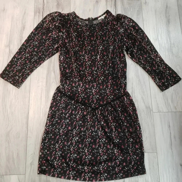 Tulerosa Black Floral  Velvet Mini Dress Womans Size XS - Picture 1 of 10